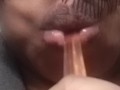 Sucking gummy worms