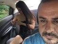 I show my breasts and how cute I change my clothes to the driver of my uber on the way to the office