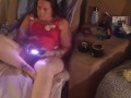 Filming Up Roommate's Red Flower Mini Dress While She Eats, Smoke Cigarettes and Play Ps4