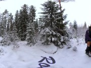 Sex in the winter forest while the snow is falling - RosenlundX - VR 360 - 5,7k 30fps
