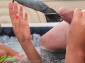 My wife sucks me in the SPA and swallows all my cum without losing a drop