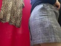 Big belly and huge ass in the fitting room. Do you want to on me