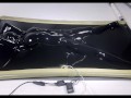 latex vacbed orgasm with vibrator and e-stim