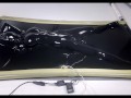 latex vacbed orgasm with vibrator and e-stim