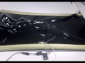 latex vacbed orgasm with vibrator and e-stim