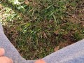 Backyard Pissing Sitting Down