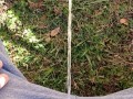 Backyard Pissing Sitting Down