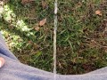 Backyard Pissing Sitting Down