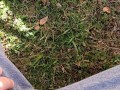 Backyard Pissing Sitting Down