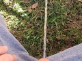 Backyard Pissing Sitting Down