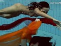 Mega hot and wet lesbos swimming and stripping