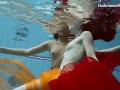 Mega hot and wet lesbos swimming and stripping