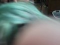 wand harness and hands bound.... made her cum