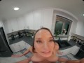 Pornstar Pristine Edge devours your tasty cock on the kitchen floor in this VR porn experience