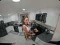 Pornstar Pristine Edge devours your tasty cock on the kitchen floor in this VR porn experience