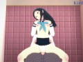 Komichi Akebi and I have intense sex in the restroom. - Akebi's Sailor Uniform Hentai