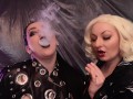 Smoking Fetish - Lesbian slowly masturbation with smoke -Dredda Dark