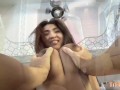 Thai girl with big tits lets a foreign stuff her tiny pussy