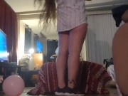 Walked in and caught girl popping balloons with cigarettes filming herself