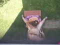 Backyard Blowjob's - A View From Above As Missy Sucks George's Cock