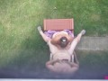 Backyard Blowjob's - A View From Above As Missy Sucks George's Cock