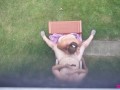 Backyard Blowjob's - A View From Above As Missy Sucks George's Cock