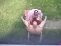 Backyard Blowjob's - A View From Above As Missy Sucks George's Cock