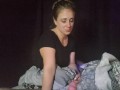 POV milf step mom sucks my cock while dad is upstairs