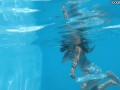 Bonnie sexy tight petite brunette pornstar swimming