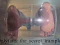 Cock and balls puncaked under glass 2 (preview, full video on Onlyfans) cock and ball trampling