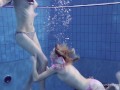 Hottest babes strip while swimming