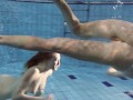 Hottest babes strip while swimming