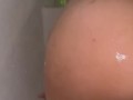 Big Ass Latina sucks dick in the shower POV