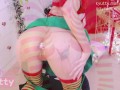 A Naughty Elf Brings Your Christmas Gift: Sloppy Blowjob, Pink Pussy, Anal Play and Cum Twice!!