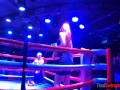 Thai ring girl refereed two midgets fighting and got a big cock afterwards