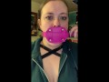 takes 4" dildo gag training teaser