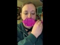 takes 4" dildo gag training teaser