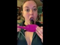 takes 4" dildo gag training teaser