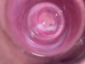 Camera deep inside teen creamy pussy