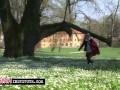 Outdoor sex in the park of the Russian Institute