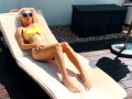 Very hot babe in yellow bikini Zazie