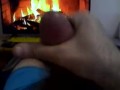 Jerking off by a calming fireplace INSTEAD OF vacuuming HAPPY NEW YEAR!