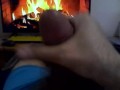 Jerking off by a calming fireplace INSTEAD OF vacuuming HAPPY NEW YEAR!