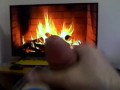 Jerking off by a calming fireplace INSTEAD OF vacuuming HAPPY NEW YEAR!