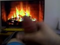 Jerking off by a calming fireplace INSTEAD OF vacuuming HAPPY NEW YEAR!