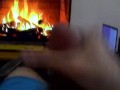 Jerking off by a calming fireplace INSTEAD OF vacuuming HAPPY NEW YEAR!