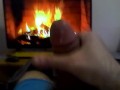 Jerking off by a calming fireplace INSTEAD OF vacuuming HAPPY NEW YEAR!