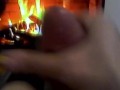 Jerking off by a calming fireplace INSTEAD OF vacuuming HAPPY NEW YEAR!
