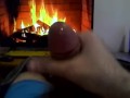 Jerking off by a calming fireplace INSTEAD OF vacuuming HAPPY NEW YEAR!