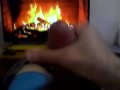 Jerking off by a calming fireplace INSTEAD OF vacuuming HAPPY NEW YEAR!
